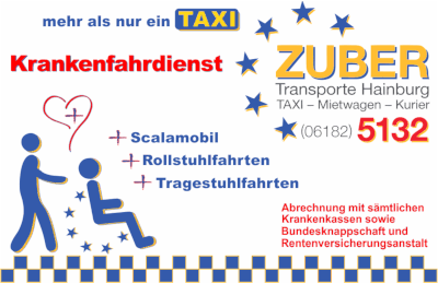 Bild Visitenkarte Taxi Zuber Krankenfahrdienst